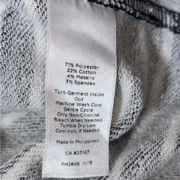 Talbots Women’s XL Striped Skirt Black White Striped Sparkles Drawstring Golf - Picture 3 of 6